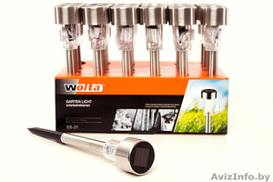 Садовый светильник wolta SS-31,  нержавеющая сталь! на солнечных батареях. #1074282