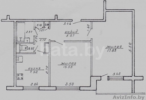Продам двухкомнатную квартиру площадью 52 м²  (жилая 32 метра,  кухня 8 #1083696