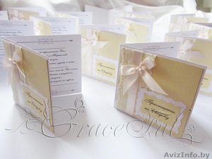 Свадебные пригласительные «Аврора» пригласительные на Свадьбу ручной работы #1105825