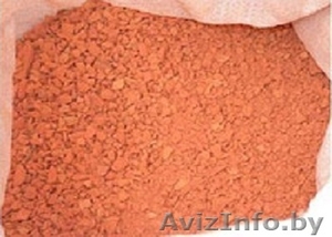 Крошка кирпичная натуральная красная теннисит в мешках,  доставка. #1107207