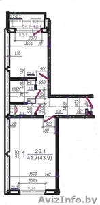1-комнатная квартира в Зеленых Аллеях,  г. Фаниполь #1139045