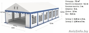 Комерческий Шатер (6м х 12м) 72 м.кв Профессионал #1145682