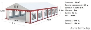 Комерческий Шатер (6м х 12м) 72 м.кв Стандарт #1145691