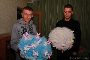 Букеты из мягких игрушек к выписке из Роддома и любому празднику в Бобруйске. #1170867