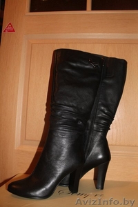 продам новые красивые женские сапоги из натуральной кожи,  чёрные #1193795