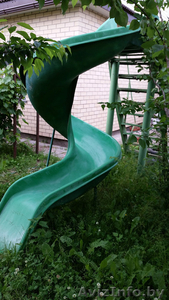 Горка спиральная для детской площадки из стеклопластика. Длина 3 м,  ширина 1, 5 м #1280297