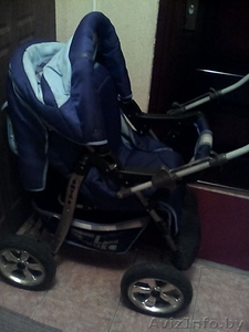 коляска-джип сине-голубого цвета #1277183