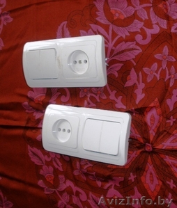 Выключатель двухклавишный с розеткой- Makel. #1283143