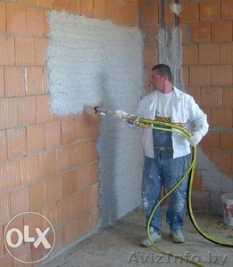 Штукатурка стен и фасадов штукатурной станцией #1279983