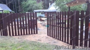 Ворота с калиткой и забор из штакетника под ключ. Минск,   Молодечно,  Минская обл #1320798