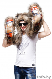 Мягкая и симпатичная зверошапка,  волкошапка,  шапка с ушками,  шапоушка. #1336062