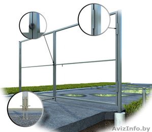 Ворота распашные. Калитки. Забор из профлиста. #1362435