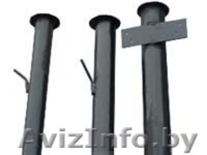 Столбы металлические,  покрытые грунтовкой,  с заглушкой. #1374470