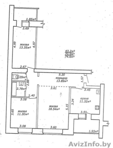 3-х комнатная квартира,  5 м-н #1394588