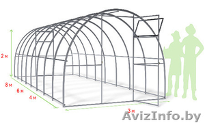 Теплица Агросфера Длинна 4,  6,  8, 10 М + кратно 2 М. Шир- 3М,  Выс - 2М. Доставка  #1387141