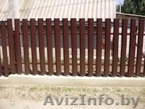 Установка забора из штакетника (металлоштакетника) #1381922