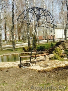 Навес-композиция лавочка под зонтиком #1416486