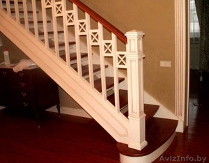 Комбинированная лестница из дерева на заказ в Минске #1410191