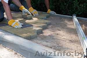 Укладка тротуарной плитки. Установка бордюров. Опыт - 15 лет. #1456802
