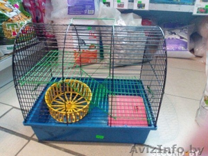 Клетка для грызунов 2 этажа, колесо, домик  #1449312