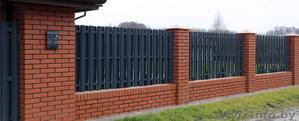 Установка забора из штакетника,  металлоштакетник #1457624
