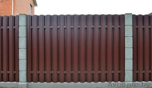 Установка забора из металлического штакетника в Минске #1466055