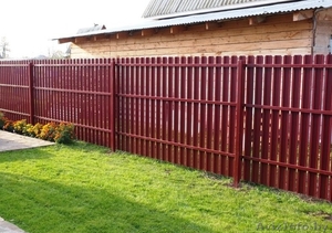 Стоимость забора из евроштакетника от 28 дол под ключ #1470048