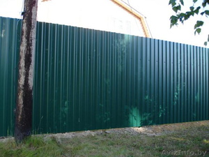 Установка забора из профнастила под заказ #1463632