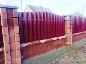 металлоштакетник (евроштакетник) от производителя с односторонним покрытием #1482561