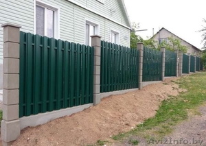 Установка забора без фундамента – бетонные столбы и плиты #1488533