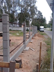 Еврозабор с бетонными столбами и плитами ЕвроЗабор с бетонными столбами и плитам #1489755