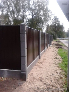 Заборы из профнастила. Цена с установкой под ключ или установка из Ваших материа #1491334