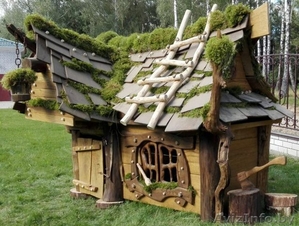 Сказочный домик из массива ДУБА (декор - натуральный мох) #1484073