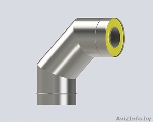 Утепленное нержавеющее колено 87° 100/200 - 0, 5/0, 5 #1519120