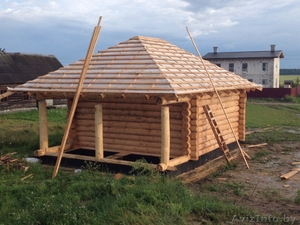 Срубы из бруса и круглого бревна ручной рубки #1516618