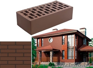 Кирпич облицовочный коричневый Braer #1521522