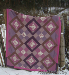 Лоскутное покрывало с подушкой #1522039