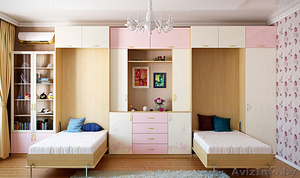 Стенка с двумя шкаф кроватями (вертикальная) #1530082