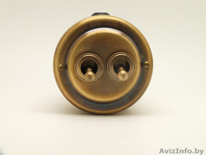 Выключатель двухрычажковый Petrucci,  латунь,  Патина коричневая. #1545944