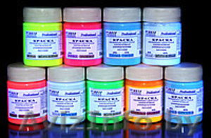 Светящиеся краски люминесцентные.Набор 12 цветов    по 50 мл. #1556195