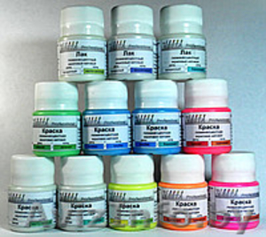 Светящиеся краски.Набор 12 цветов по 25 мл. #1556174