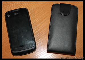 Кожаный черный чехол-книжка для ZTE V790. Б/у месяц,  в отличном состоянии. #1565843