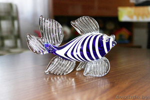 Рыбка из синего стекла. 20 рублей. Состояние отличное. #1565846