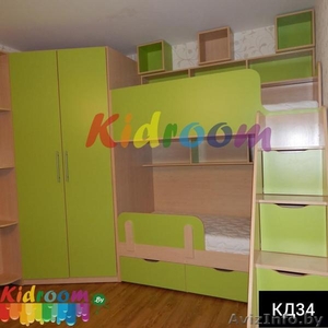 Двухъярусная кровать со ступеньками-ящиками #1357935