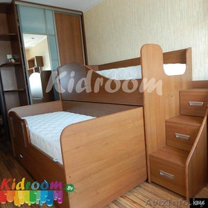 Детская выкатная выдвижная двухъярусная кровать под заказ Минск,  Гомель #1472315