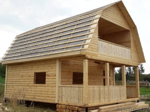 Сруб Дома из бруса Артем 6 × 6 с террасой установка #1613086