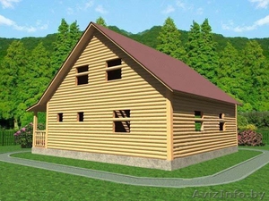 Сруб Дома 8.5 на 9.5 платон из профилированного бруса #1613110