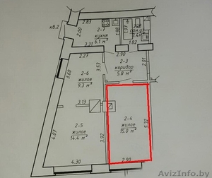 1 комната в 3-х комнатной квартире в центре Бреста #1610879