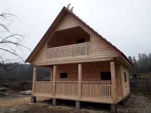 Баня сруб из бруса Офелия 6 × 4 с террасой,  установка по Беларуси #1613456