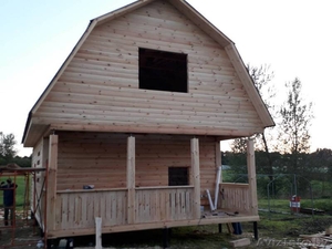 Дом сруб из бруса Алексей 6 × 6 с террасой,  установка в Заславле #1614295